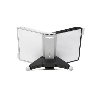 Afbeelding van Durable 563222 SHERPA® Tafelstandaard 10 hoezen voor consultatie en presentatie documenten, A4 5, grijs/5, zwart