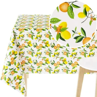 Afbeelding van KP HOME Rechthoekig tafelkleed, waterdicht, afwasbaar, van pvc, voor eetkamer of tuin, 200 x 140 cm, kleurrijk patroon