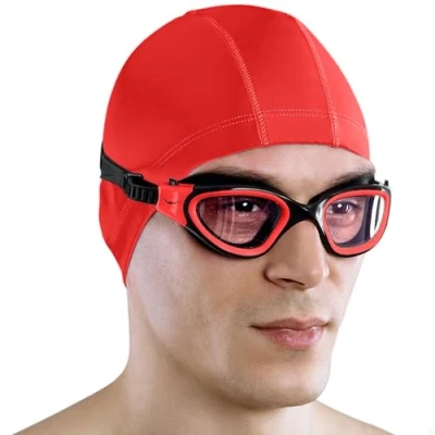 Afbeelding van AqtivAqua DX Zwembril voor kinderen en volwassenen, uniseks (rood, meekleurend)