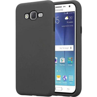 Afbeelding van Cadorabo Hoesje geschikt voor Samsung Galaxy J7 2015 in KWART GRIJS Hybride beschermhoes met TPU siliconen binnenkant en 2 delige kunststof buitenkant