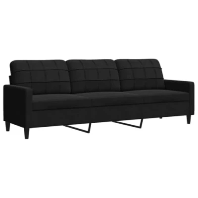 Image de vidaXL Canapé à 3 places Noir 210 cm Velours4007649