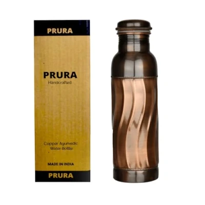 Afbeelding van PRURA Ayurveda Yoga Pure koperen Gedrukte Waterfles Gezondheidsvoordelen Lekvrije fles