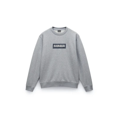 Afbeelding van Napapijri BOX LOGO Sweater, Heren, Maat: Small, Medium grey melange