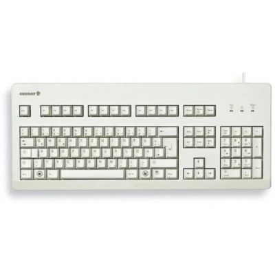 Afbeelding van CHERRY G80 3000, Duitse lay out, QWERTZ toetsenbord, bekabeld mechanisch MX blauwe schakelaars, lichtgrijs