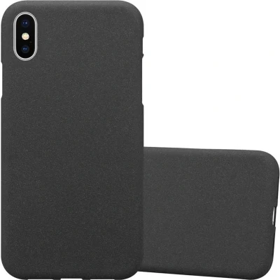 Afbeelding van Cadorabo Hoesje geschikt voor Apple iPhone XS MAX in FROST ZWART Beschermhoes gemaakt van flexibel TPU silicone Case Cover