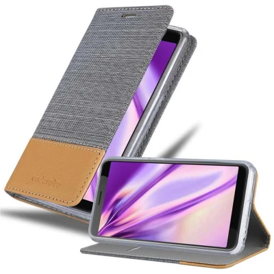 Afbeelding van Cadorabo Hoesje geschikt voor HTC Desire 12 in LICHTGRIJS BRUIN Beschermhoes met magnetische sluiting, standfunctie en kaartvakje Book Case Cover Etui