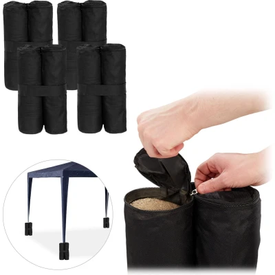 Afbeelding van partytent gewichten 4 stuks verzwaring vullen met zand of stenen 10 kg per voet zwart