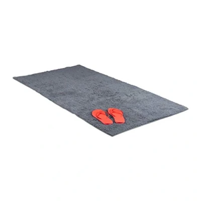 Afbeelding van Relaxdays badmat, verschillende maten, ook voor vloerverwarming, wasbaar, grijs 80x150cm