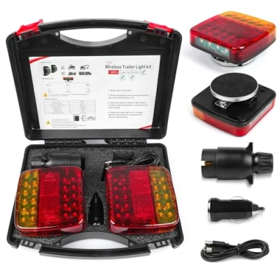 Afbeelding van Yuanjoy LED Plaque de Feux Remorque Sans Fils Magnétique, Rechargeable, Étanche, Certifié E Mark, 12V Feu Arrière Wireless