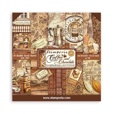 Afbeelding van Stamperia Coffee and Chocolate 12x12 Inch Paper Pack (SBBL144)