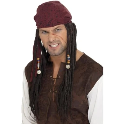 Image de Perruque pirate dreadlocks homme Taille Unique