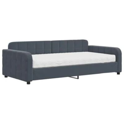 Afbeelding van vidaXL Slaapbank met matras 100x200 cm fluweel donkergroen