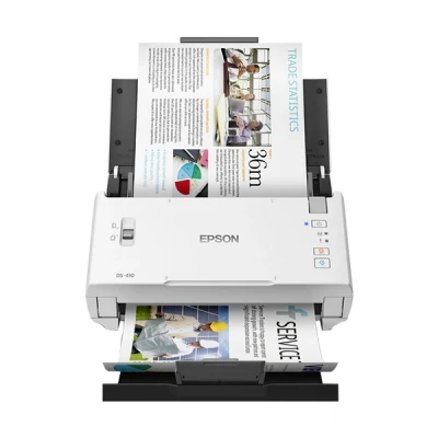 Image de Epson WorkForce DS 410 Scanner de documents Capteur d&#039;images contact (CIS) Recto verso A4 600 dpi x jusqu&#039;à 26 ppm (mono) / (couleur) Chargeur automatique (50 feuilles) 3000 pages par jour