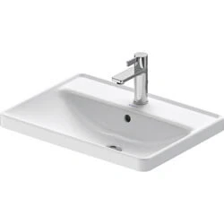 Afbeelding van Duravit D Neo inbouwwastafel 60x44x17cm 1 kraangat rechthoek Keramiek Wit