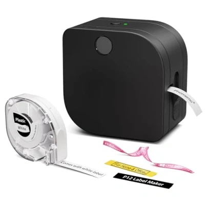 Afbeelding van Phomemo P12 Bluetooth labelapparaat, zelfklevende mini compatibel met iOS en Android, thermische overdracht labelprinter voor thuis, kantoor