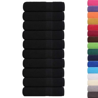 Afbeelding van vidaXL Badhanddoeken 10 st 100x150 cm 360 g/m² 100% katoen zwart
