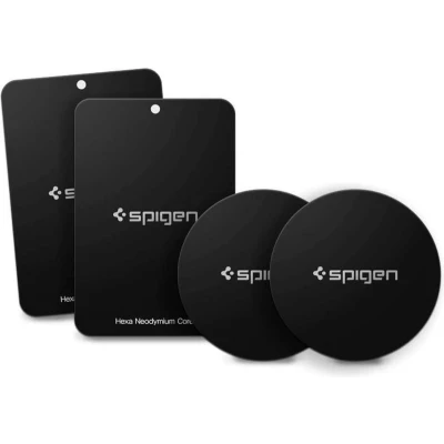 Afbeelding van Spigen Kuel A210 Metalen Plaatjes Set Magneet voor telefoon in de auto Automagneet 3M Zwart