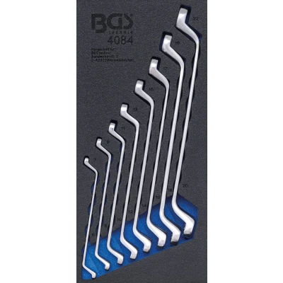 Afbeelding van BGS Gereedschapmodule 1/3: ringsleutelset 6x7 20x22 mm diep gebogen 8 delig