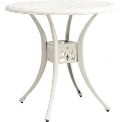 Afbeelding van Tuintafel 78x78x72 cm gietaluminium wit