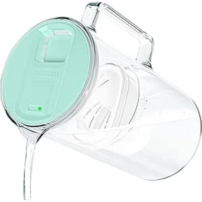 Afbeelding van Wessper Filterkaraf met led display, 3,3 l, glazen karaf actieve koolfilter, waterkaraf filterpatronen voor drinkwater, BPA vrij, mint