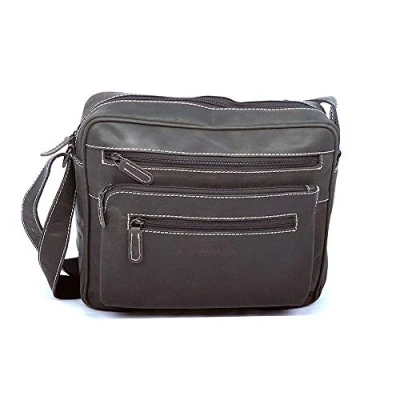 Afbeelding van Arrigo Tassen Schoudertas Crossbody Tas Dames Buffelleer Leer Zwart