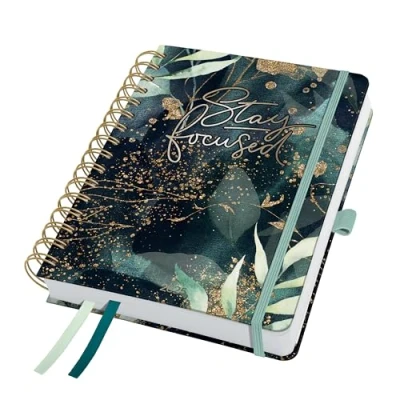 Afbeelding van Spiraal agenda Inspire A5 2025 (NL/FR/EN/DU) Glamourous Leaves Hardcov