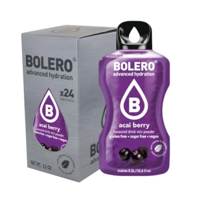 Afbeelding van Bolero Drank ACAI BERRY 24 zakjes 3 g sticks fruit bereid oplosbaar poeder voor verse dranken in water geproduceerd, 72 gram zoet met stevia