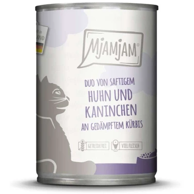 Afbeelding van 6x400g MjAMjAM Duo Sappige Kip &amp; Konijn op Gestoomde Pompoen Natte Kattenvoer
