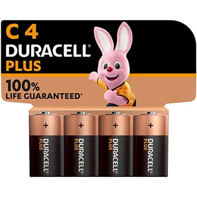 Image de Pack de 4 Piles alcalines Duracell Plus type LR14 C