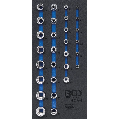 Afbeelding van BGS Dopsleutelset twaalfkant 1/4&quot; en 1/2&quot; 29 delig