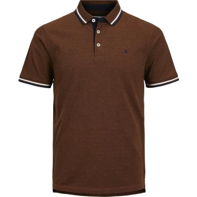 Afbeelding van Jack &amp; Jones Jjepaulos Poloshirt, Heren, Maat: 5XL, Mocha bisque