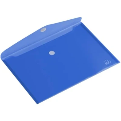 Afbeelding van HF2 Enveloptas A4 335x240mm dwars PP transparant blauw Pak a 10 stuk stuks