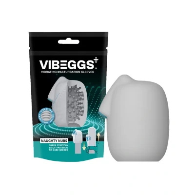 Afbeelding van VIBEGGS Naughty Nubs Vibrerende Masturbatie Sleeve èn Vinger Vibrator Wit
