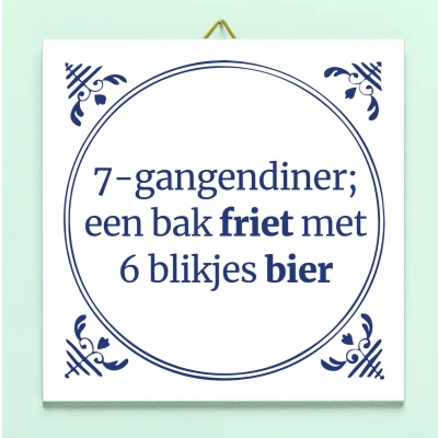 Afbeelding van Tegeltje 7 gangendiner