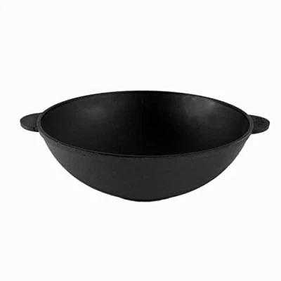Afbeelding van 4BIG.fun Asia Gietijzeren wok, 3,7 liter, diameter 28 cm, gietijzer, inductiekookpan, geschikt voor inductie