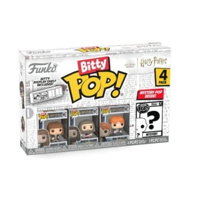 Afbeelding van Funko Pop! 4 pack: Display Shelf Hermione , Rubeus Hagrid, Ron Weasley Mystery