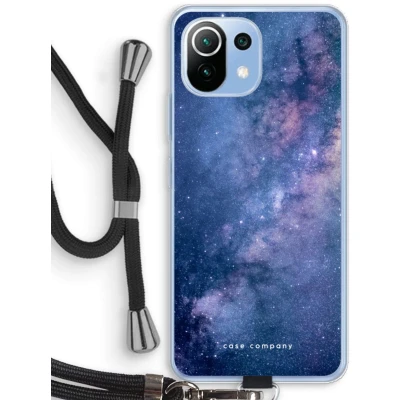 Afbeelding van Case Company® hoesje met Koord geschikt voor Xiaomi Mi 11 Lite Nebula Telefoonhoesje Zwart Bescherming aan alle Kanten en Over de Schermrand