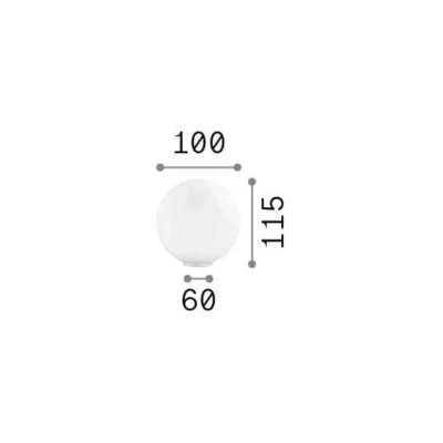 Afbeelding van Ideal Lux Mapa tafellamp, Ø 10 cm, opaalglas, wit, bol