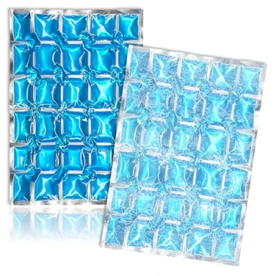 Afbeelding van COM FOUR® 2 x flexibele ijsverpakking koelkompres met 25 koelcellen koelpakket voor thuis, sport en vrije tijd (blauw)