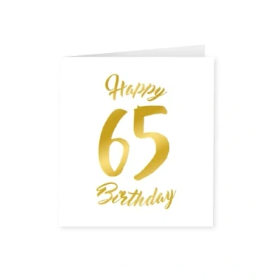 Afbeelding van Gold white cards 65 years