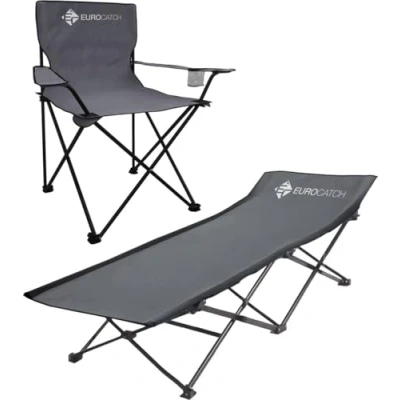 Afbeelding van Eurocatch Campingstoel &amp; Opvouwbaar Veldbed Festival set Campingset