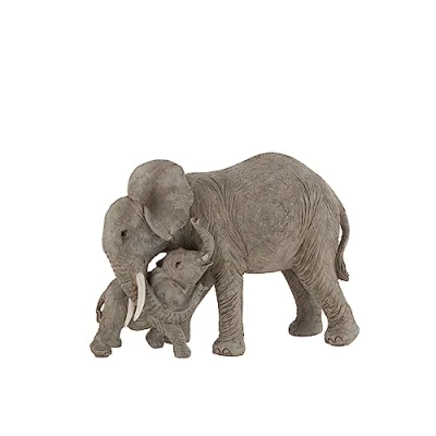 Afbeelding van J Line Olifant Knuffel decoratie beeld figuren polyresin grijs