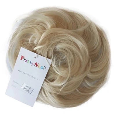 Afbeelding van CAISHA Haar Stuk Stropdas Chignons Bruids Kapsels Volumineus Slordig Chignon Licht Golvend Platina Blond G16B