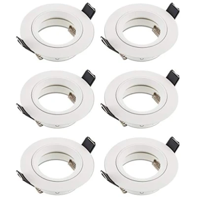 Afbeelding van SEBSON 6x Inbouwspot incl. GU10 Fitting (LED/Halogeen) Boorgat Ø65mm, Wit Mat Aluminium, Plafondspot Ø80x24mm