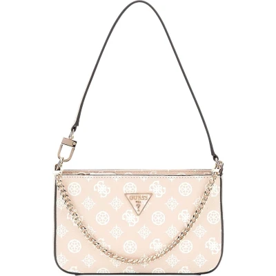 Afbeelding van GUESS Schoudertas Noelle Mini Top Zip Shoulder Bag Sand Logo Beige