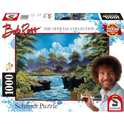 Afbeelding van Schmidt Spiele 57538 Bob Ross, waterval op de verlichting, 1000 puzzelstukjes, normaal