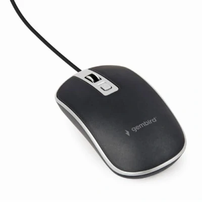 Afbeelding van 4 knops optische muis, USB, zwart/zilver