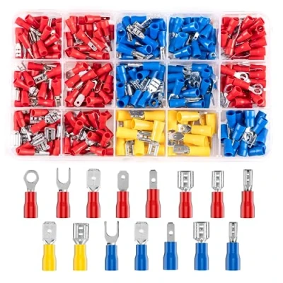 Afbeelding van Carehabi 280 stuks kabelschoenen, 0,5 6,0 mm², assortiment kabelschoenen voor auto, krimpconnectoren, platte