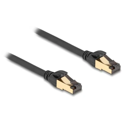 Afbeelding van Delock RJ45 Netwerkkabel Cat.6A male naar S/FTP zwart 10 m (S/FTP, CAT7, 10 m),