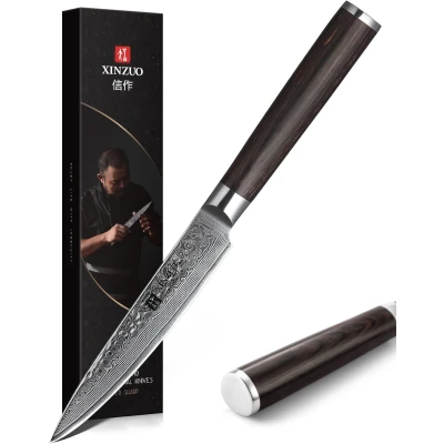 Afbeelding van Xinzuo B1H Series Groentemes Professioneel Gehamerd Damascus staal (67 laags met kern van 10Cr15CoMoV) Vlijmscherp keukenmes Inclusief geschenkdoos